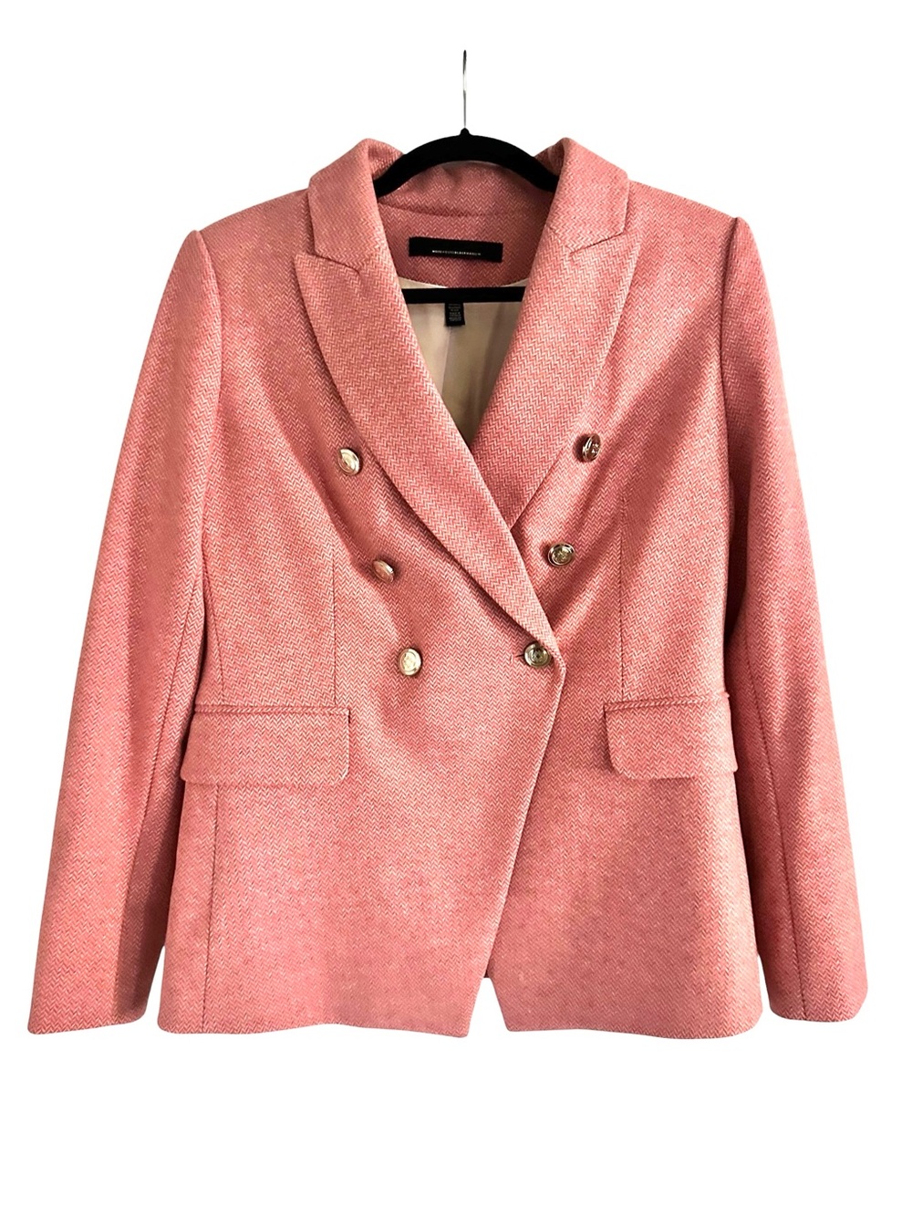WHBM Double-Breasted Pink Women's Blazer Jacket